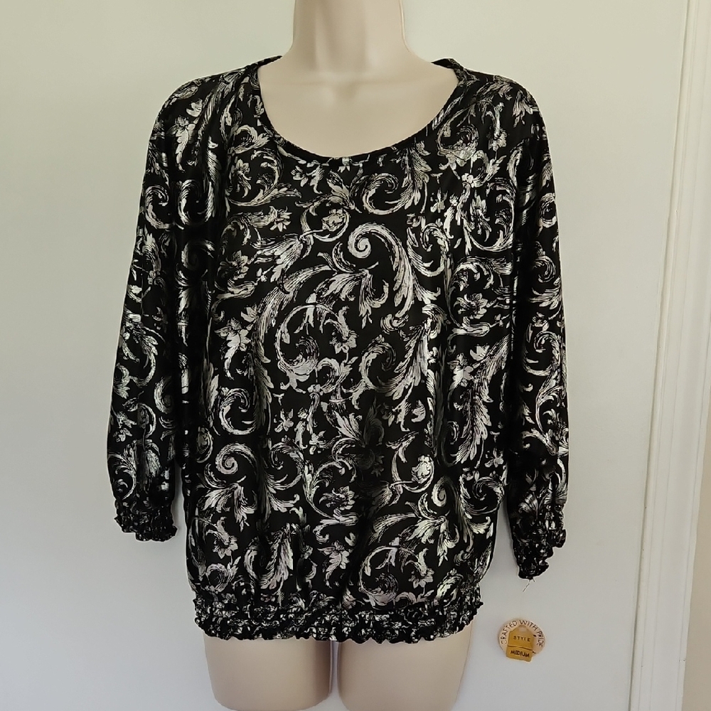 Vintage NWT Cindy Collens Mettalic Top Size M